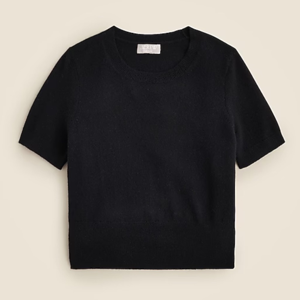 J.Crew NWOT Cashmere shrunken T-shirt in black